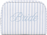 Untamed Petals Bride Striped Cosmetic Bag