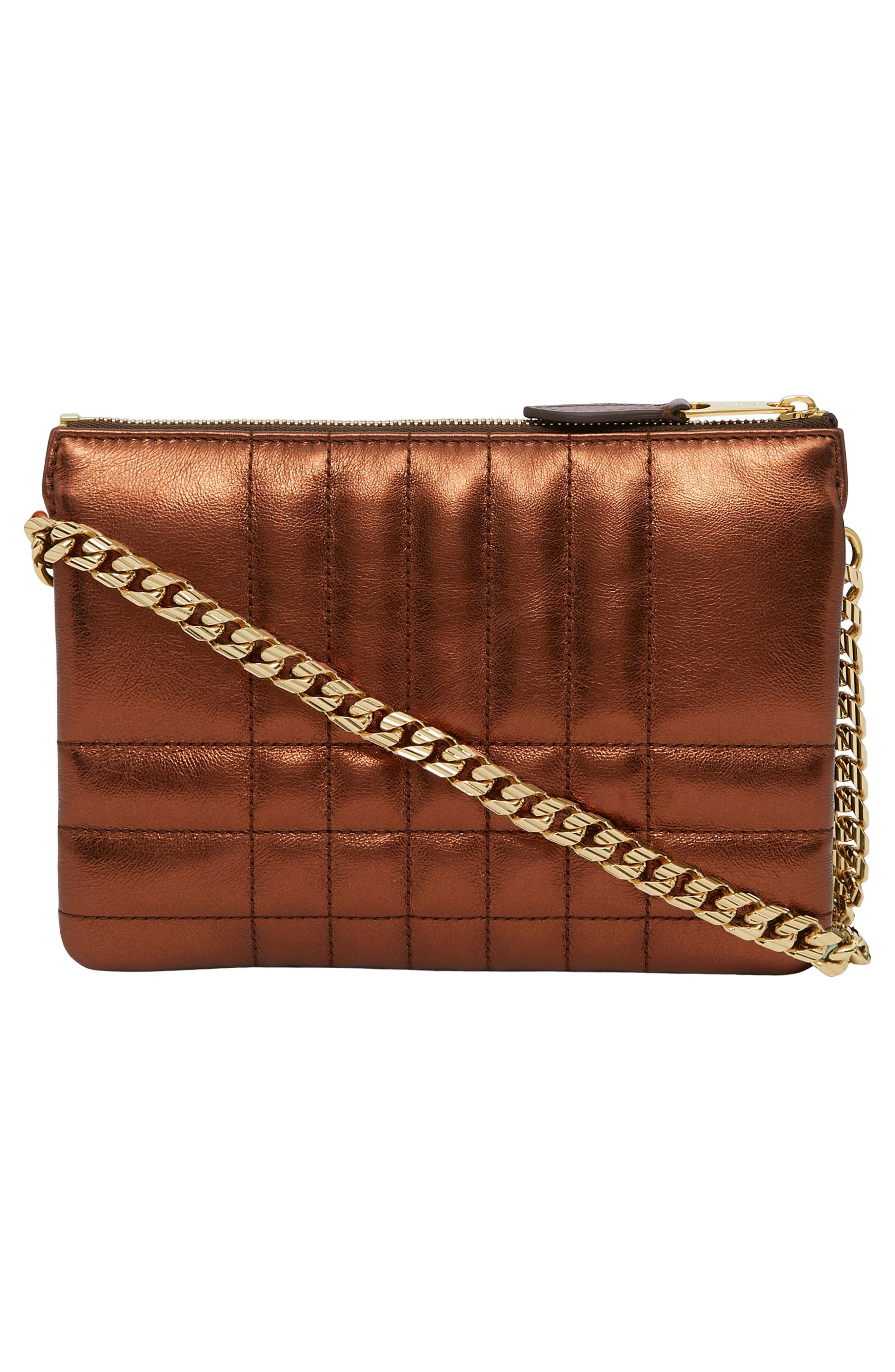 Burberry Lola Double Pouch Quilted Metallic Leather Shoulder Bag, Alternate, color, 