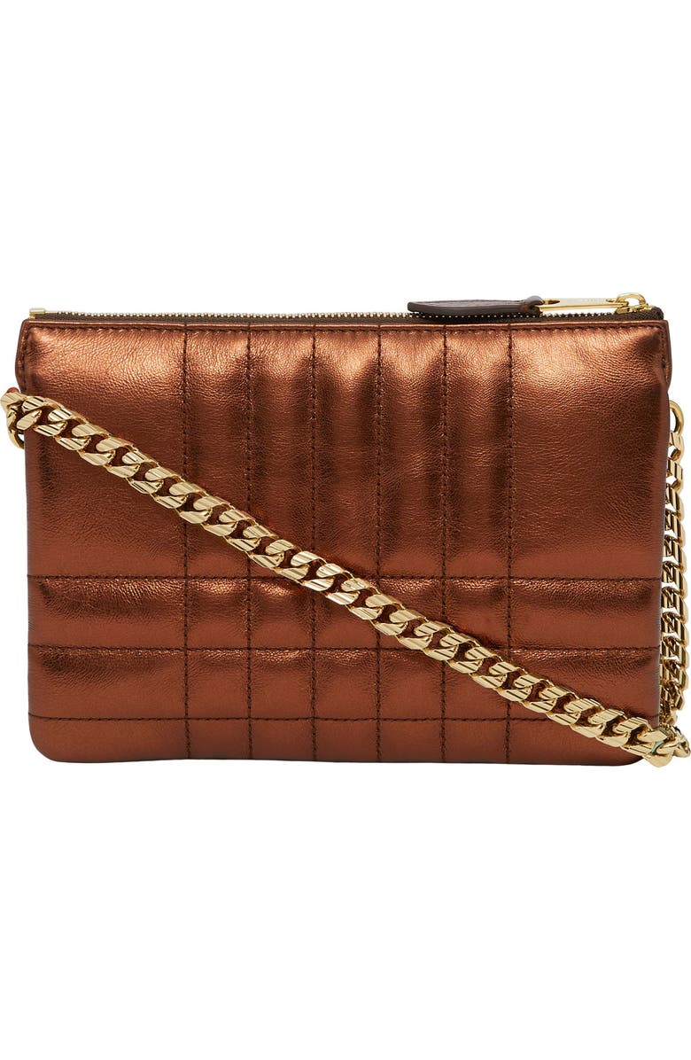 Burberry Lola Double Pouch Quilted Metallic Leather Shoulder Bag, Alternate, color,