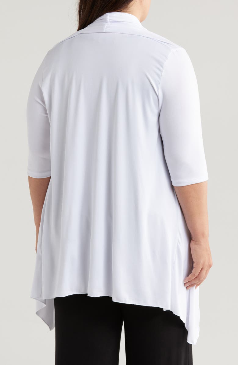 24seven Comfort Apparel Open Front Long Cardigan, Alternate, color, White