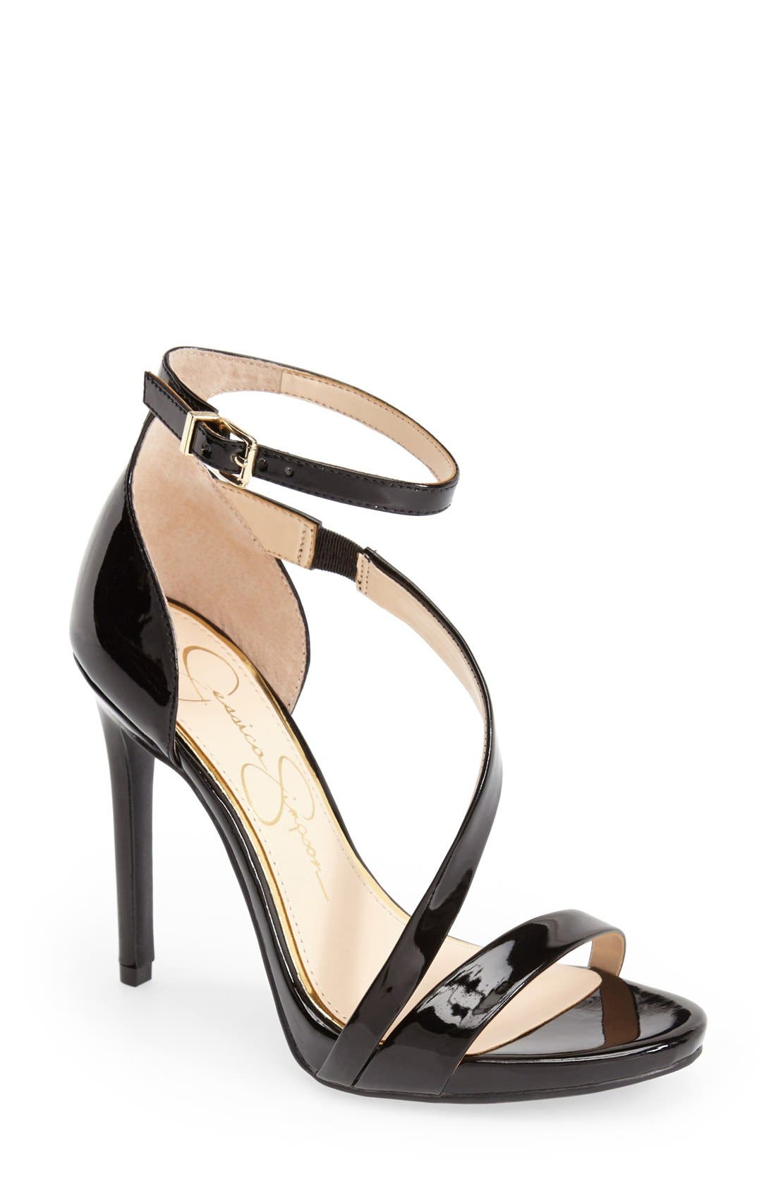 Jessica Simpson 'Rayli' Patent Ankle Strap Sandal, Main, color, 