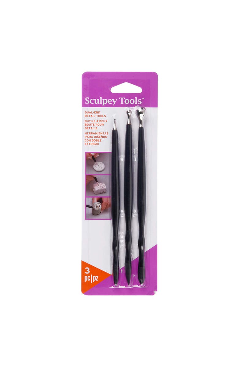 Sculpey Dual End Detail Tools 3Pc Set Sculpting Tools, Main, color, Black