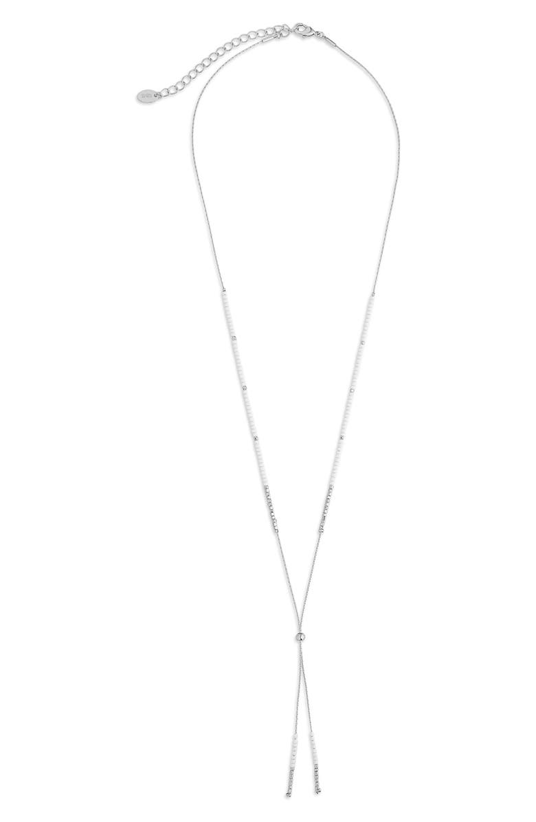 Sterling Forever Beaded Sliding Bolo Necklace, Alternate, color, 