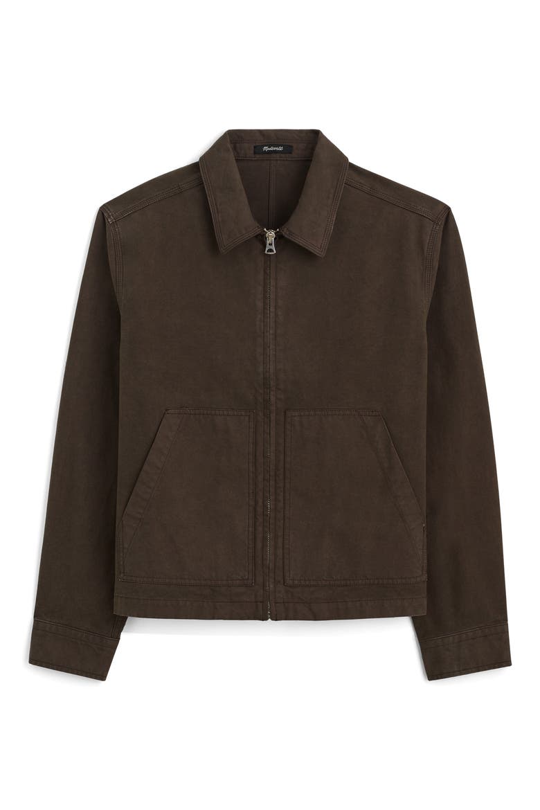 Cotton Canvas Zip Jacket, Alternate, color, MOCHA BROWN