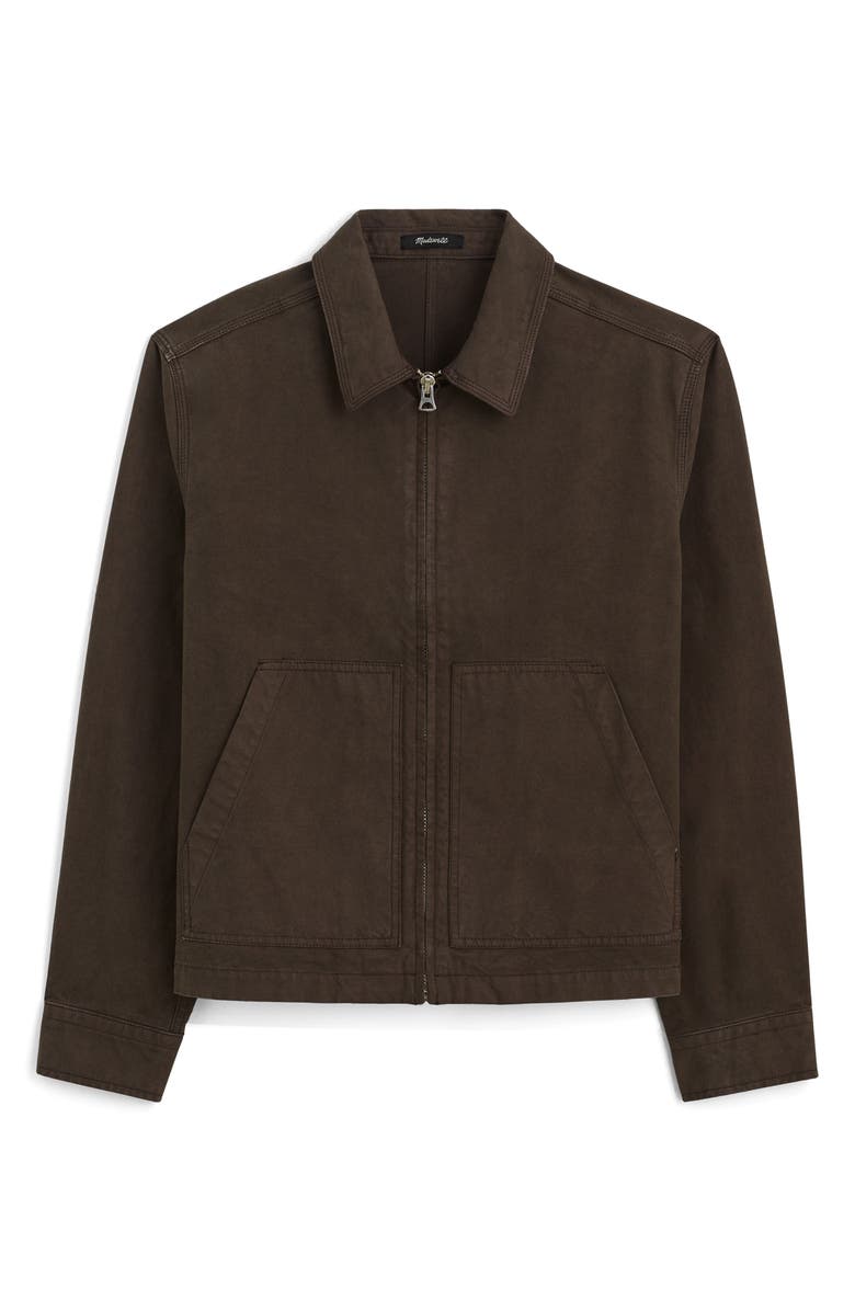 Madewell Cotton Canvas Zip Jacket, Alternate, color, Mocha Brown