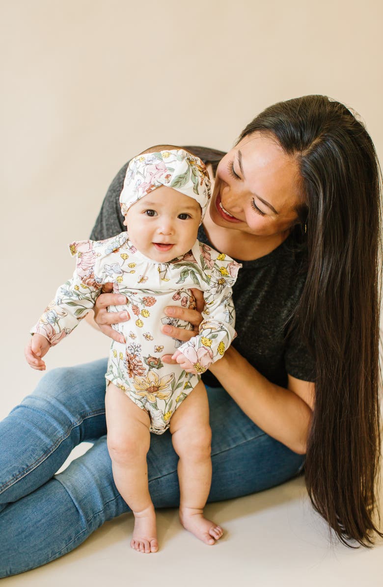 Loulou Lollipop Ruffled Long Sleeve Bodysuit, Alternate, color, 