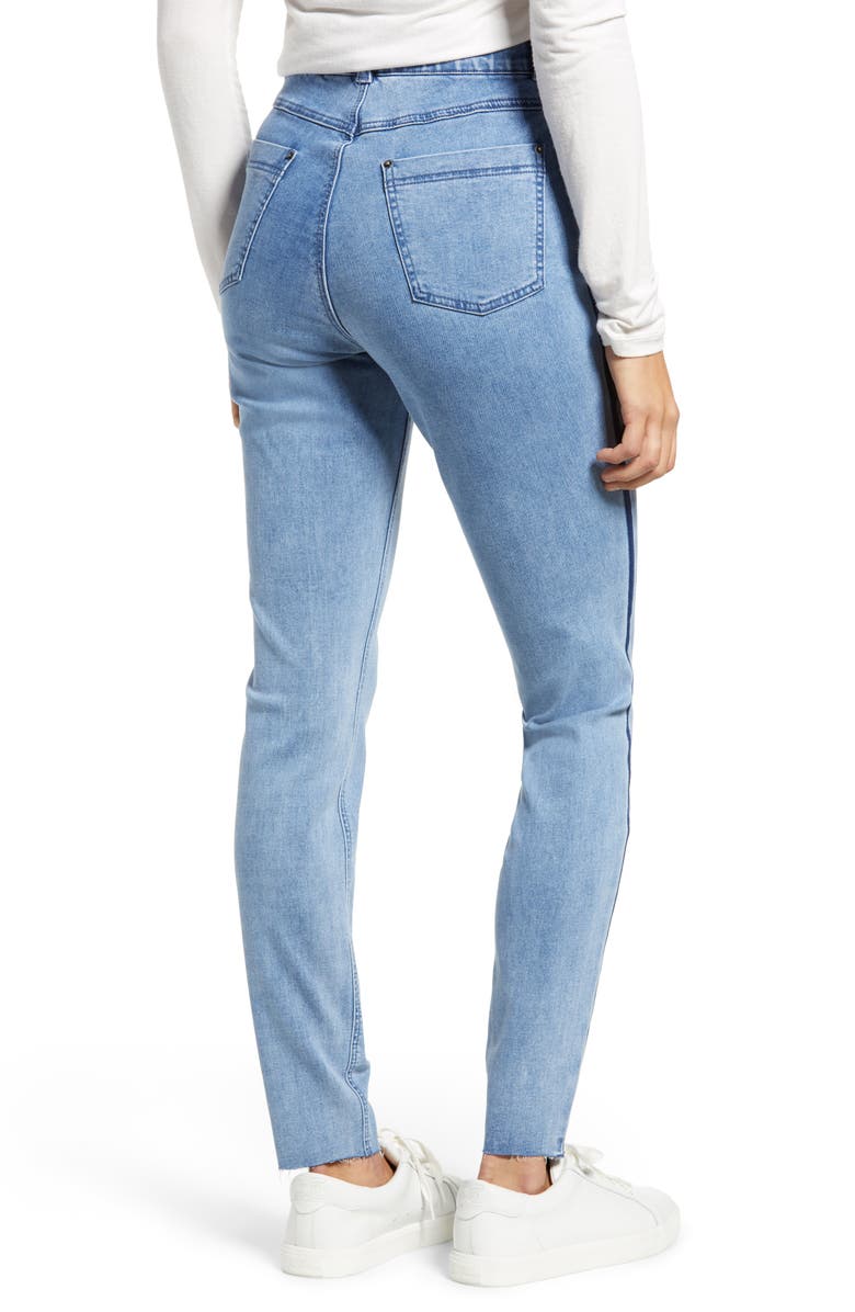 Hue Tuxedo Stripe Denim Leggings, Alternate, color,