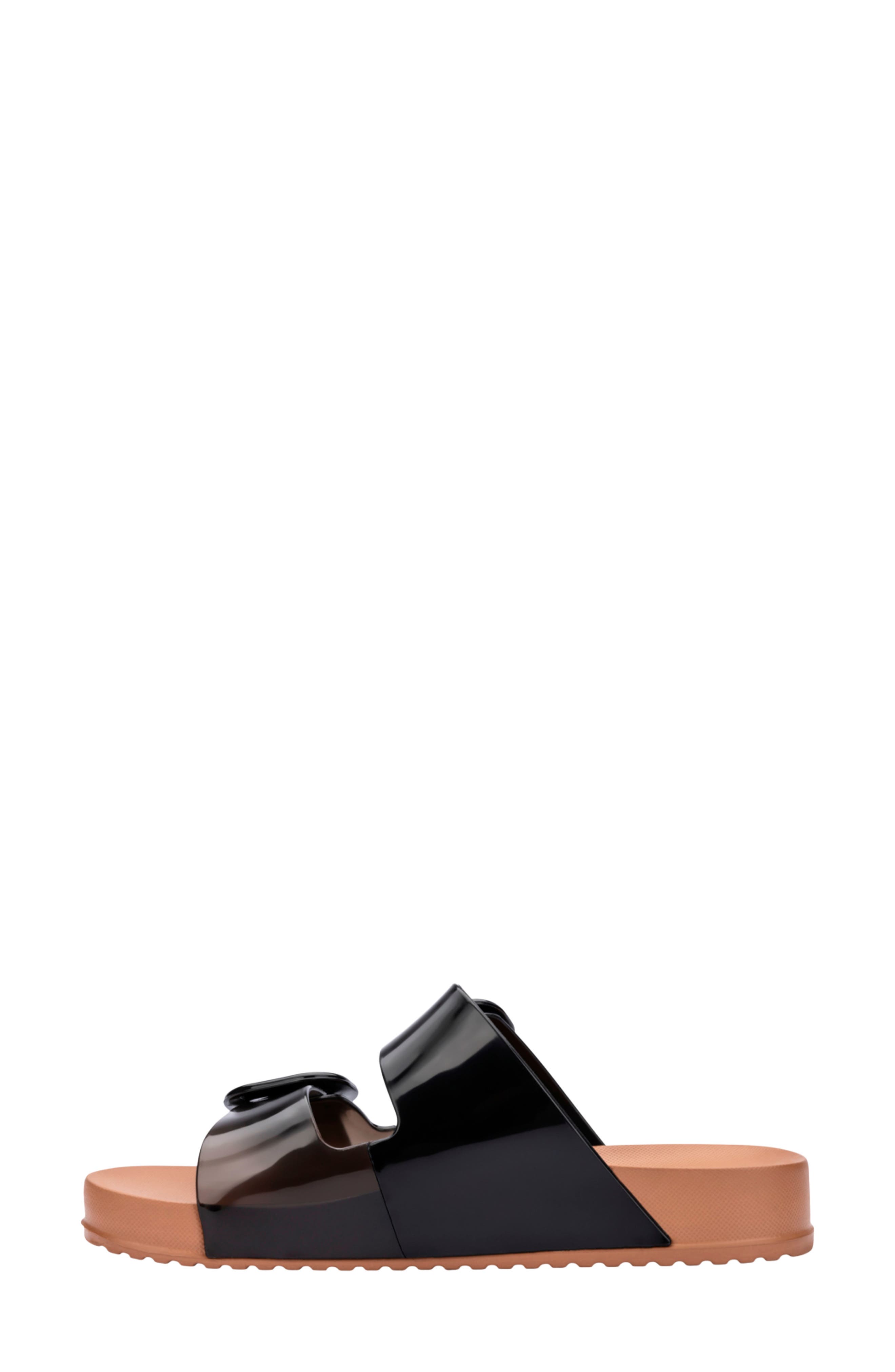 Cozy Buckle Slide Sandal, Alternate, color, BROWN/BLACK