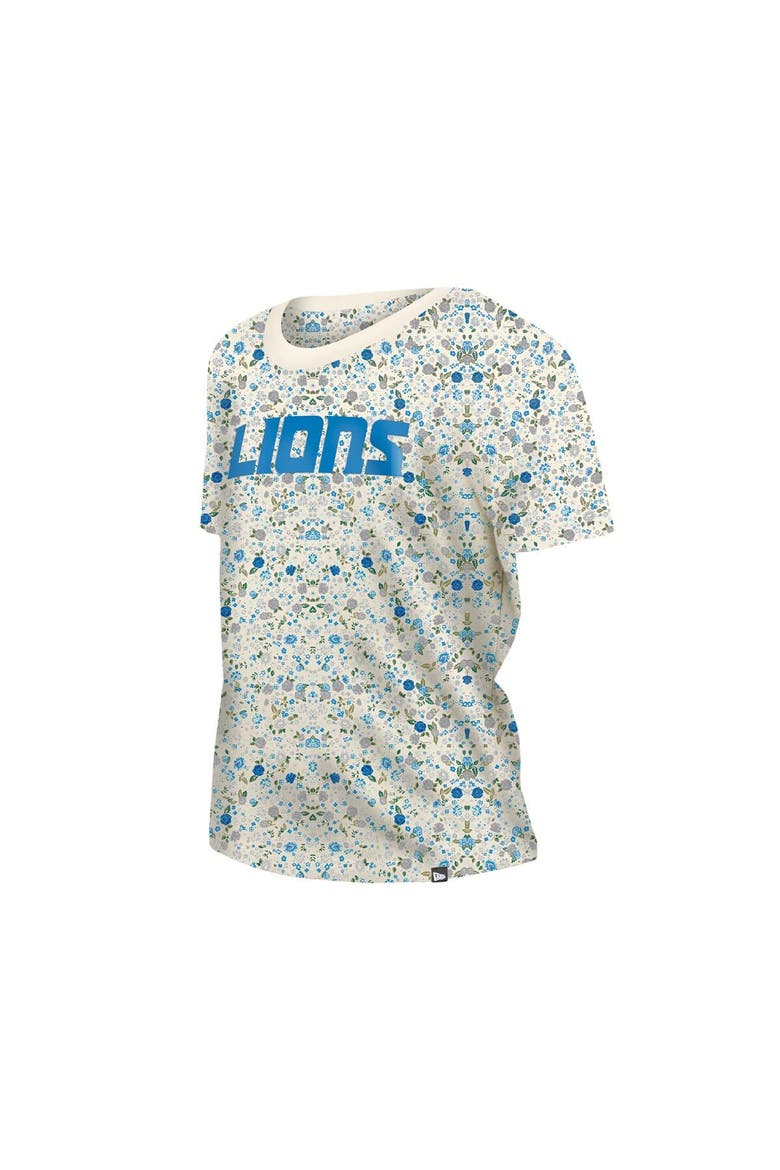 Women's New Era Cream Detroit Lions Glam Game Floral T-Shirt, Alternate, color, Cream