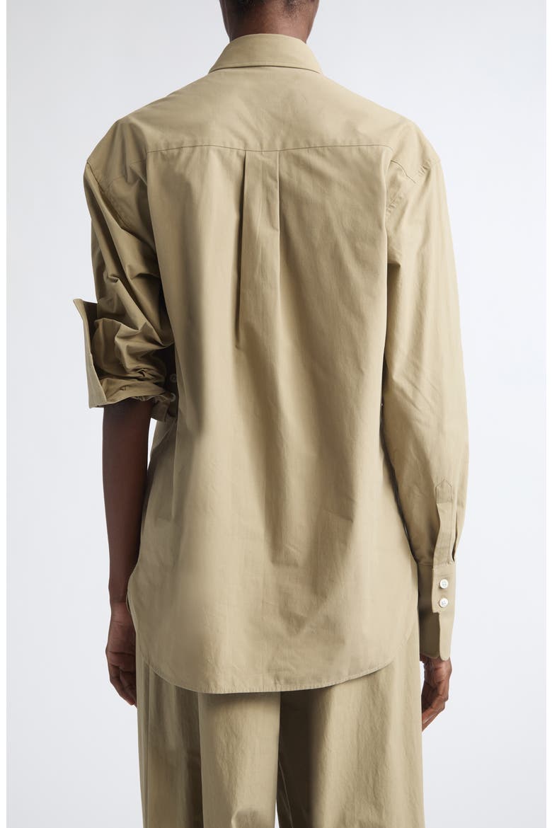 High Fidelity Asymmetric Cotton Shirt, Alternate, color, SAND