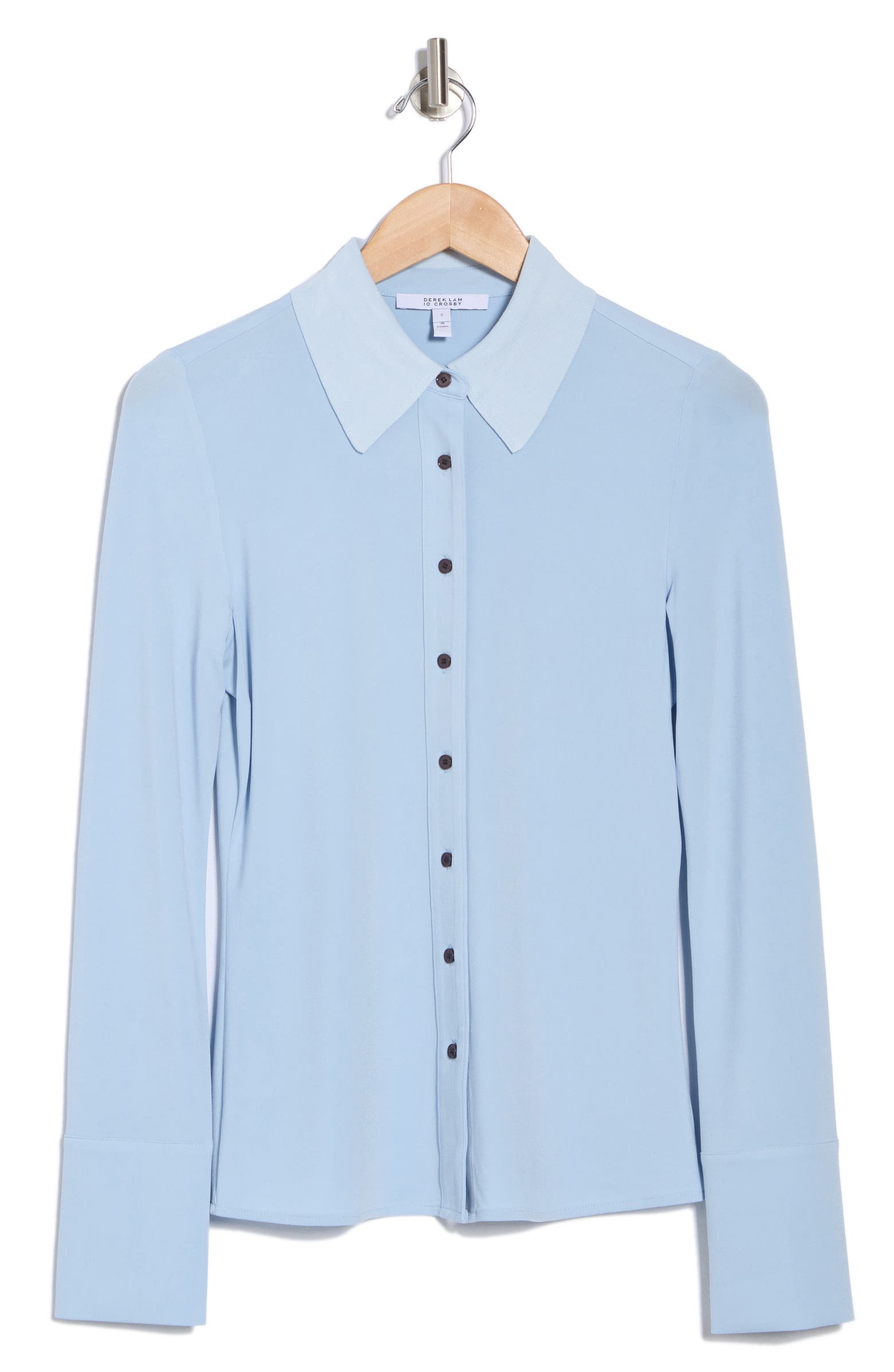 Derek Lam 10 Crosby Ulla Long Sleeve Knit Button-Up Shirt | Nordstromrack