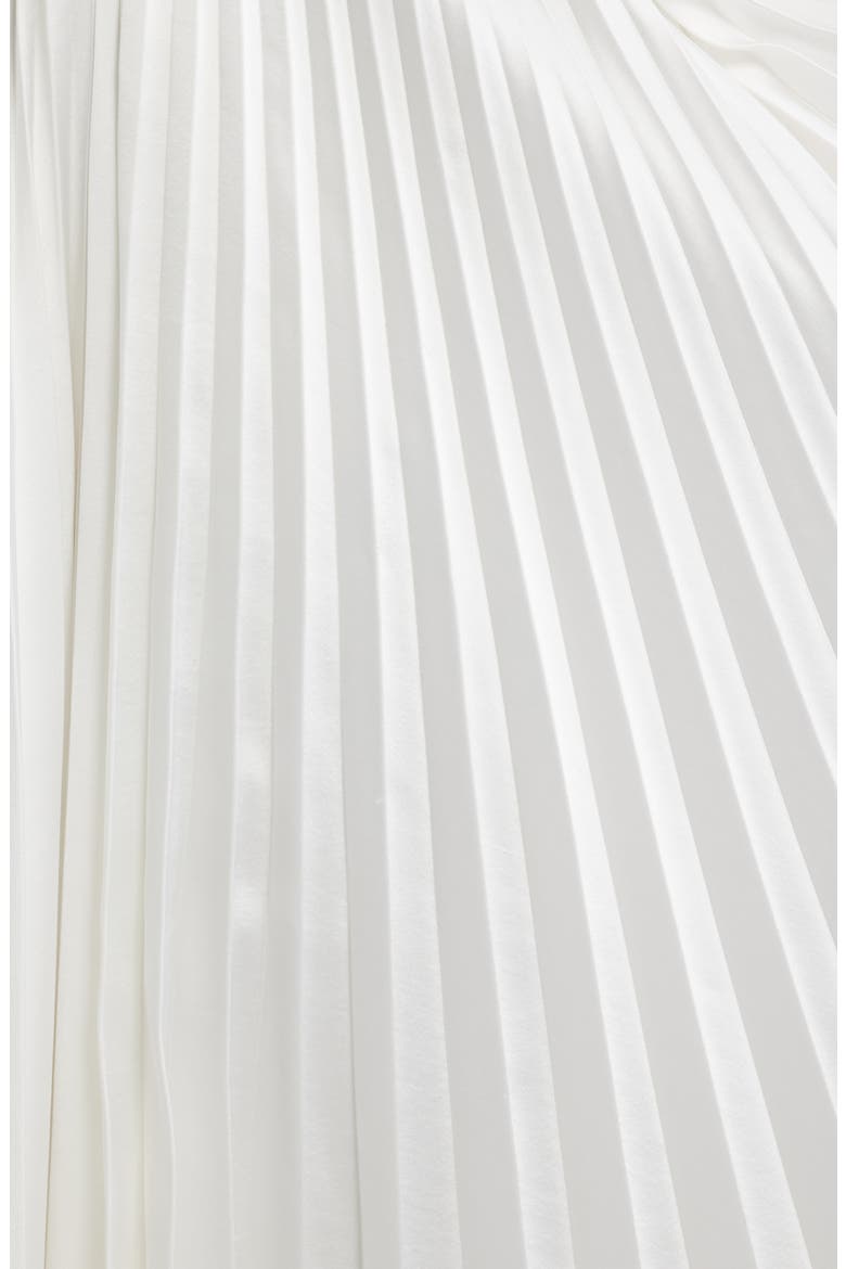 Wonastow Long Sleeve Pleated Satin Maxi Dress, Alternate, color, IVORY