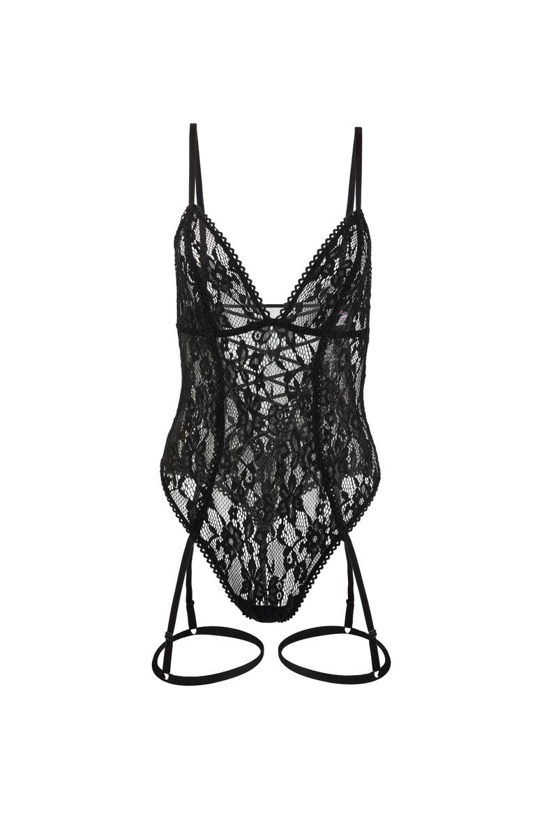 Clarise Bodysuit Lingerie, Alternate, color, Black