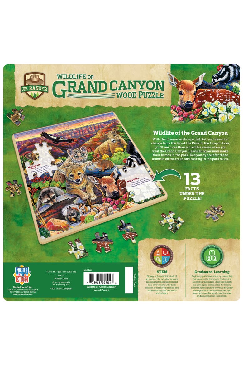 Grand Canyon Wildlife 48pc Wood Puzzle, Alternate, color, Multicolor