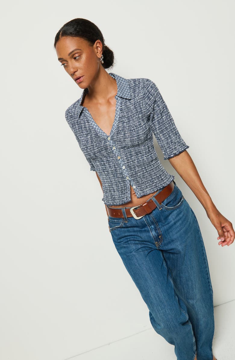 Nation LTD Peggy Smock Pima Cotton Button-Up Shirt, Alternate, color, 