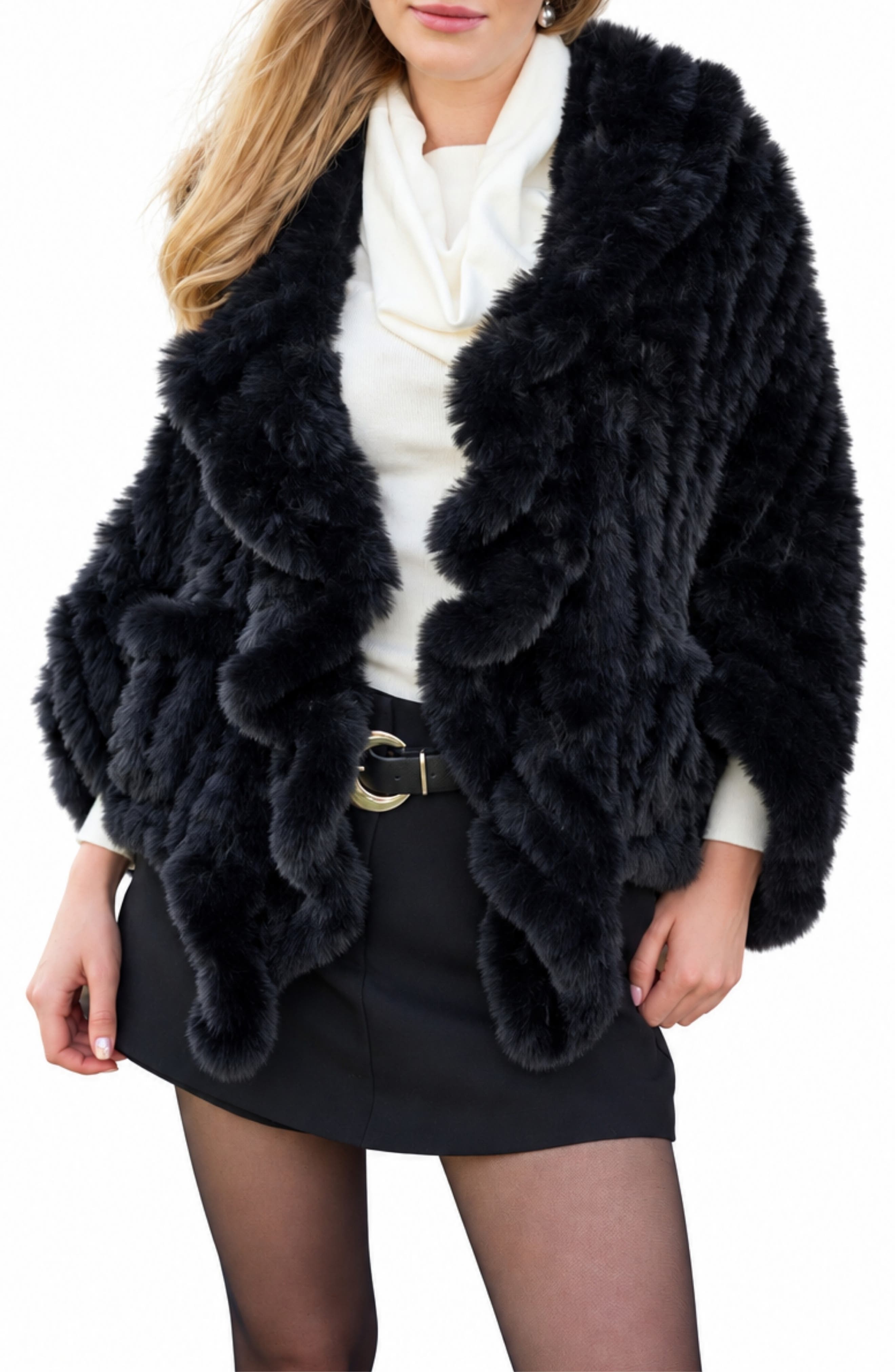 Luxe Faux Fur Cape