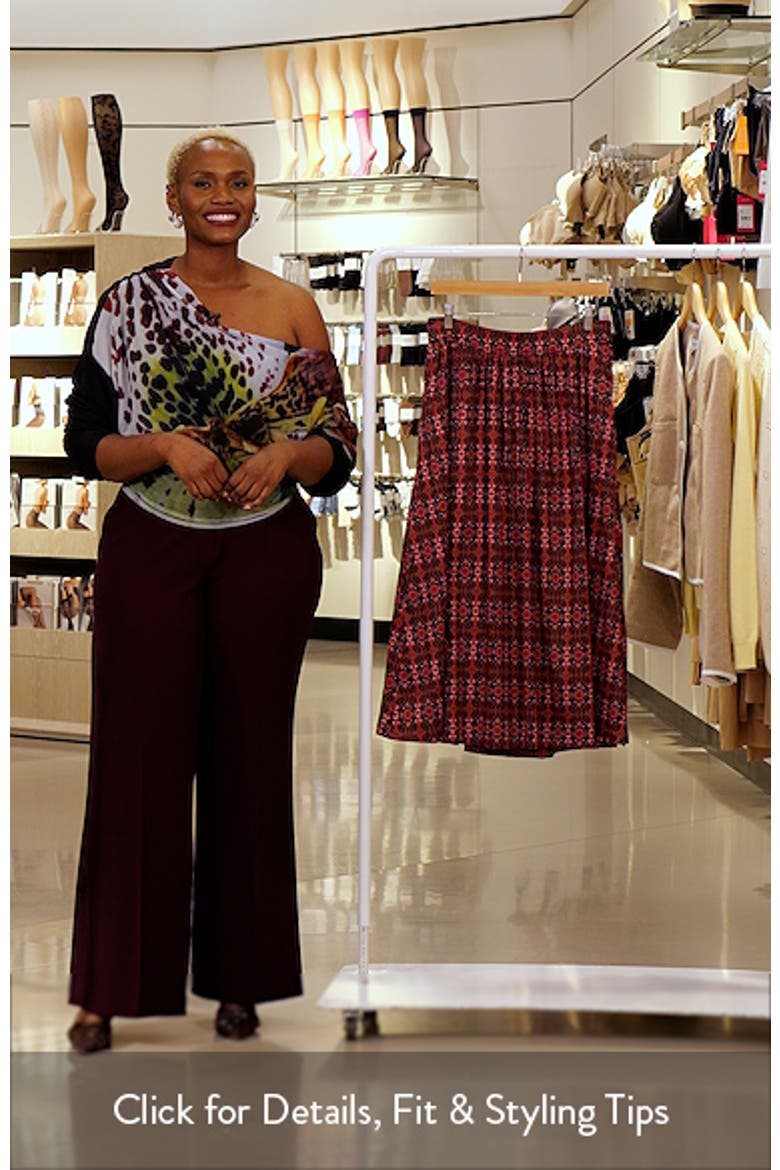 Print Stretch Cotton Midi Skirt video