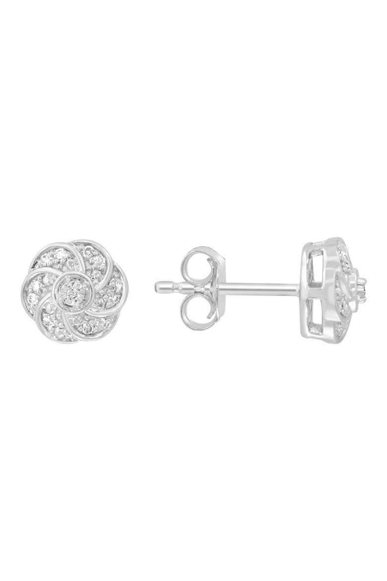 Diamond Earrings, Main, color, SILVER