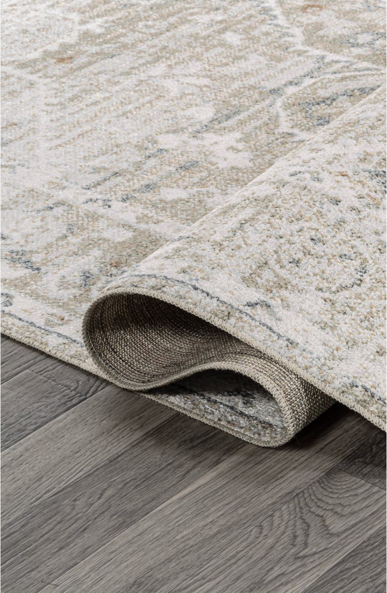 JONATHAN Y Shaii Global Medallion Low-Pile Machine-Washable Area Rug, Alternate, color, Light Gray/Brown