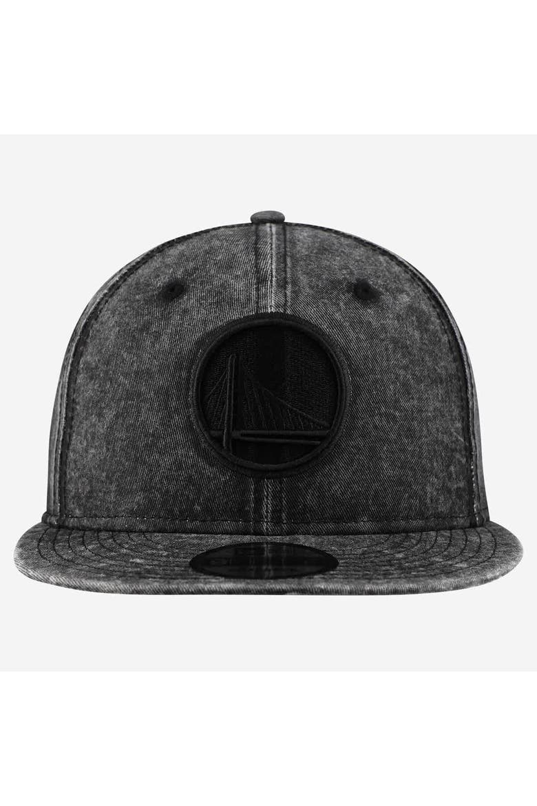 Men's New Era  Black Golden State Warriors Washed Tonal 9FIFTY Snapback Hat, Alternate, color, Black