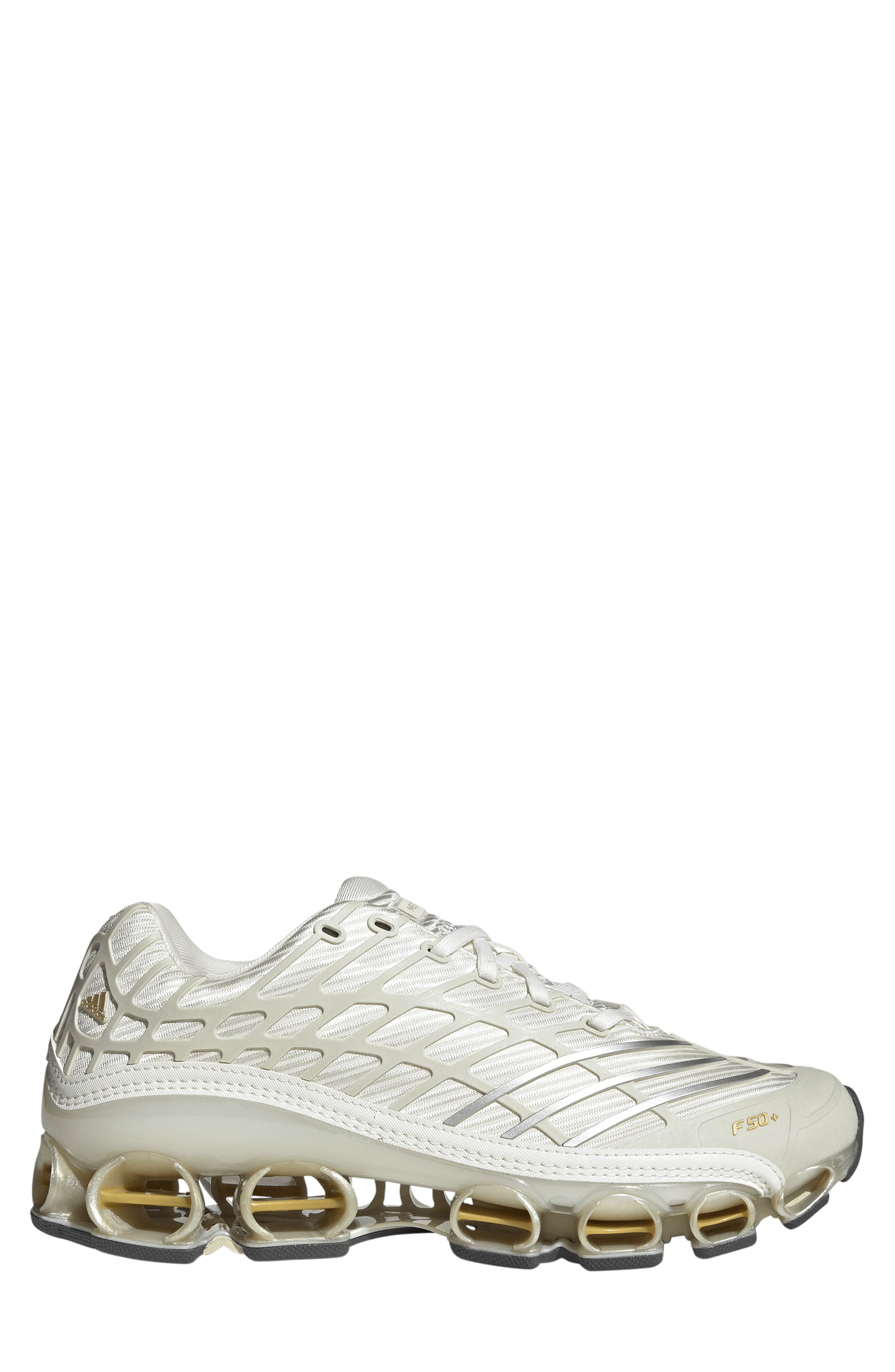 Megaride F50 Sneaker, Alternate, color, CLOUD WHITE/ ICE GOLD/ GOLD