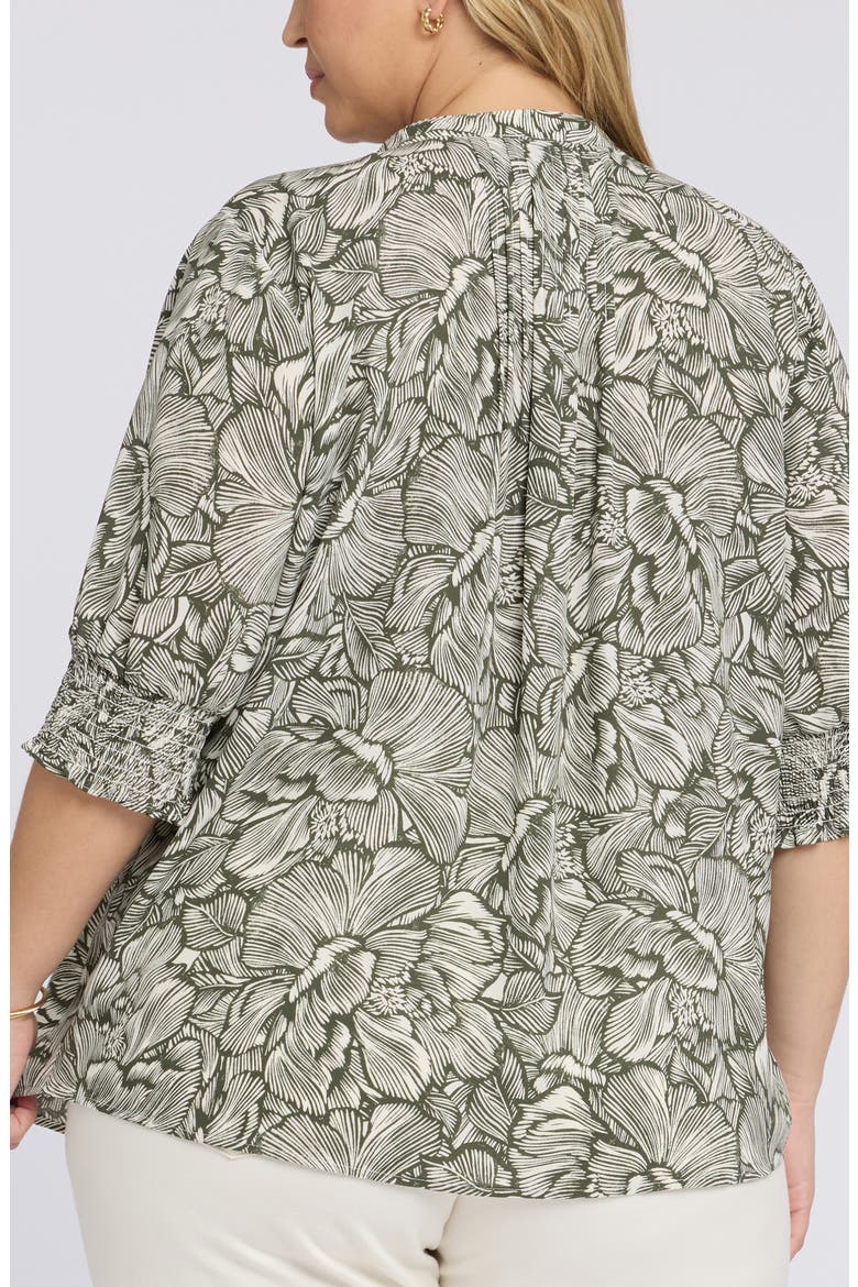 Print Peasant Top, Alternate, color, LEAFY ROSE