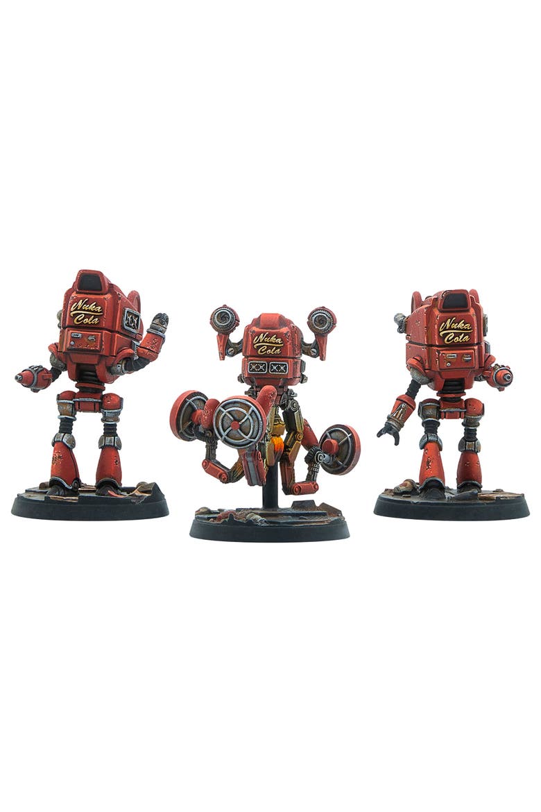 Fallout,  Wasteland Warfare Robots, 3 Figures, Alternate, color, Multicolored