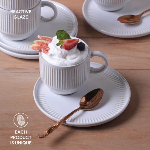 Porto Brasil Tea Cup Set Of 6 In White