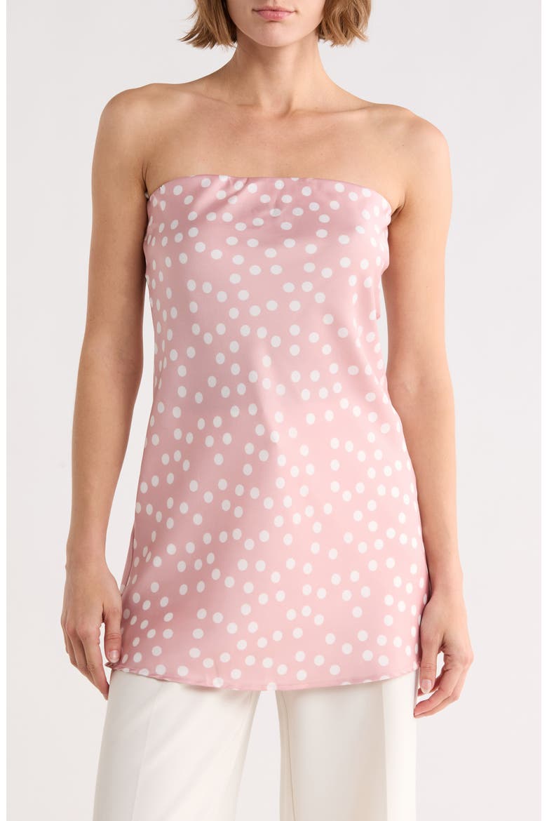 Polka Dot Strapless Tunic Top, Main, color, PINK