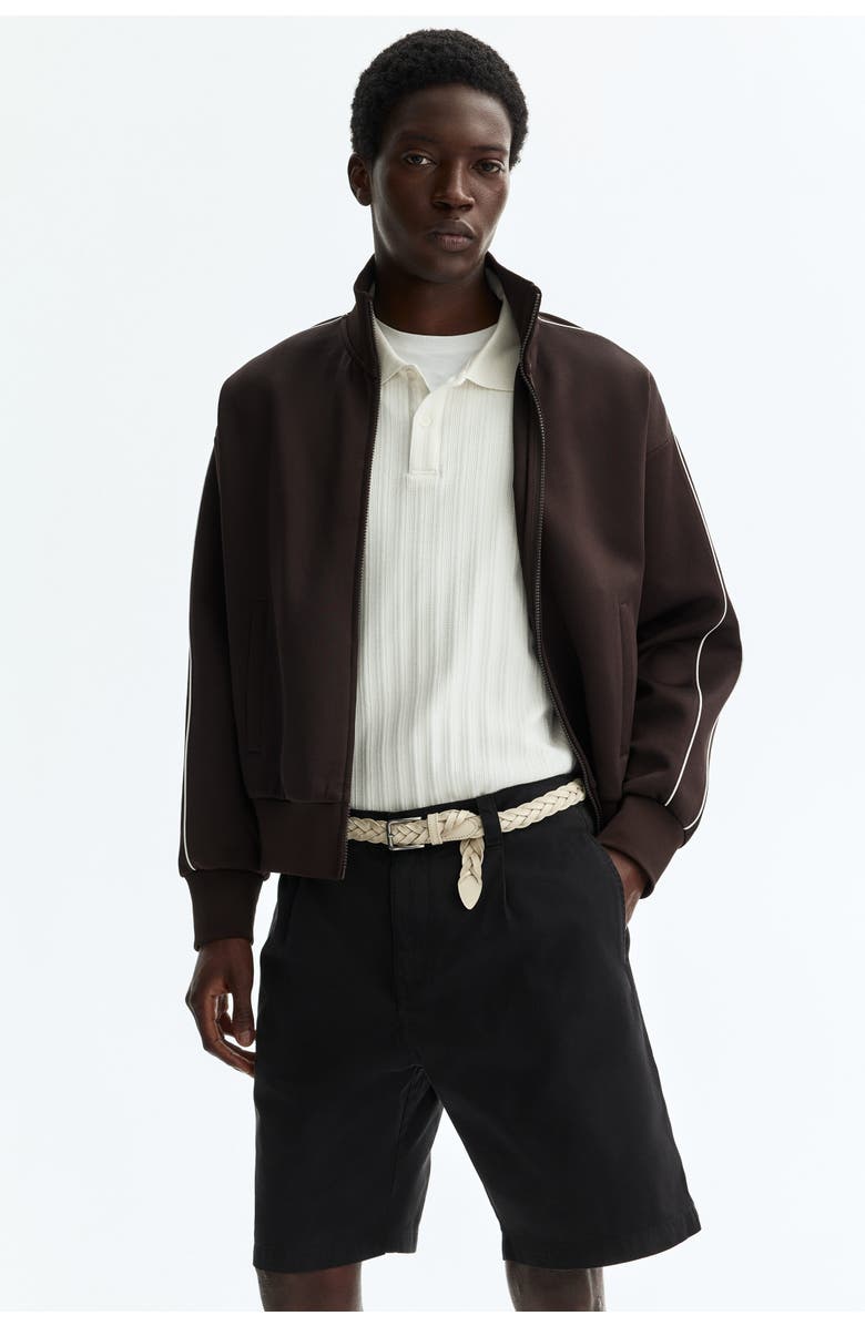 H&M Relaxed Fit Cotton Chino Shorts, Alternate, color, Black