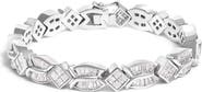 Haus of Brilliance 14K White Gold 8 5/8ct Cttw Princess and Baguette Diamond Geometric Twist Link Bracelet