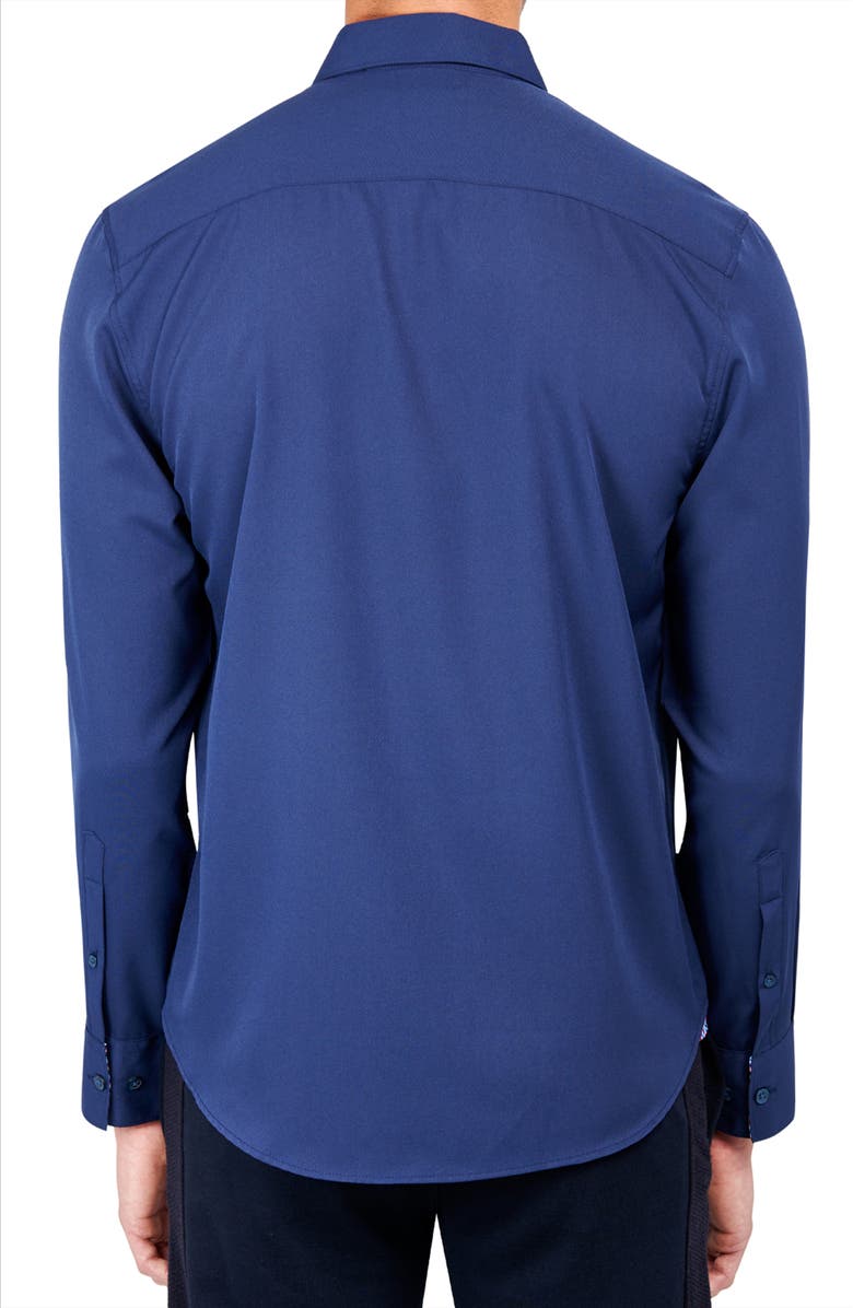CONSTRUCT Solid Shirt Long Sleeve, Alternate, color, Navy