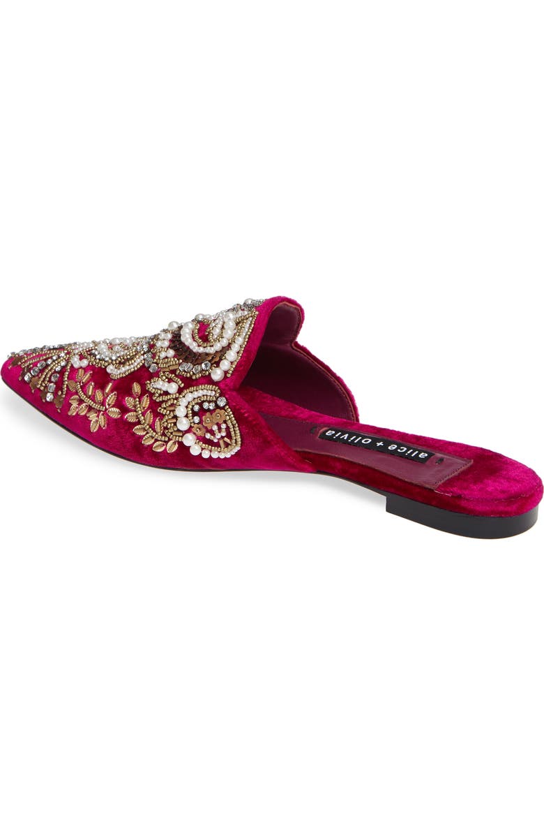 Alice + Olivia Urtin Embellished Loafer Mule, Alternate, color,