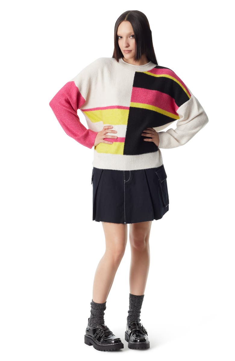 Circus NY by Sam Edelman Geometric Intarsia Crewneck Sweater, Alternate, color,