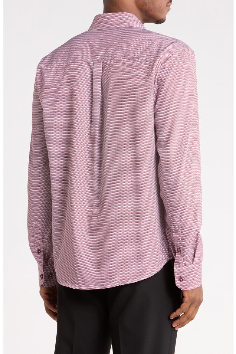 Printed Stretch Shirt, Alternate, color, BURG