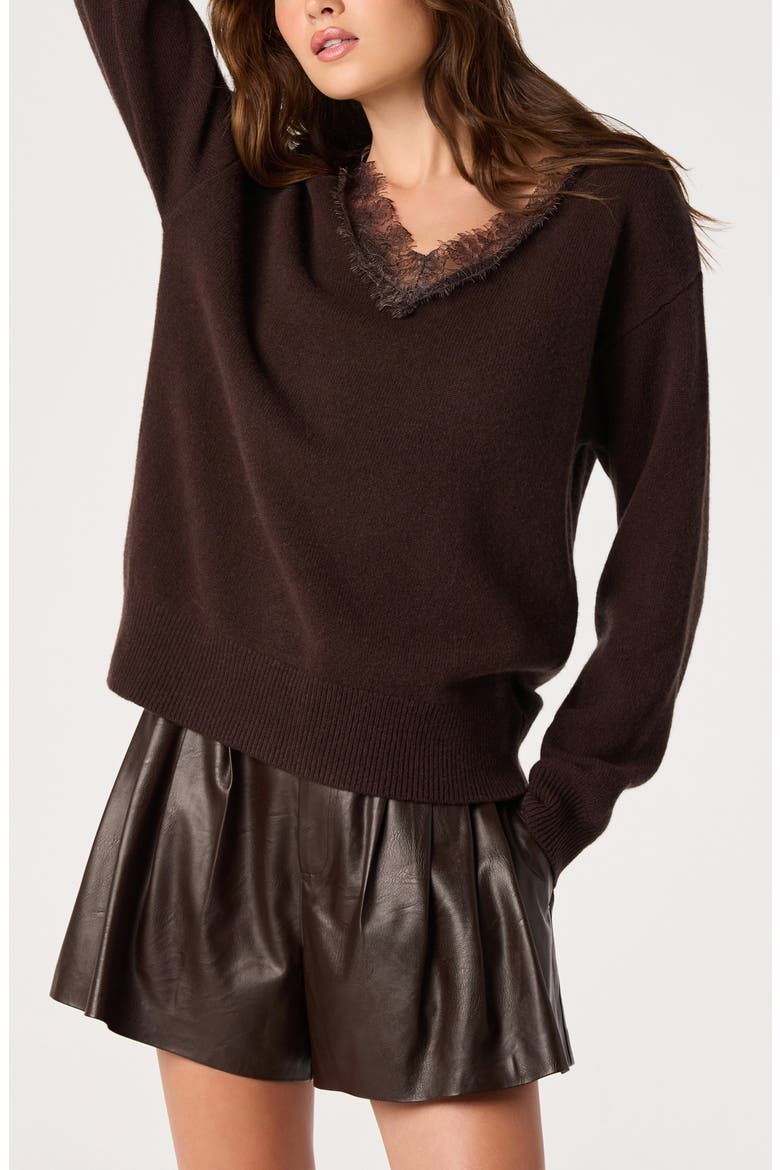 Atherton Faux Leather Shorts, Alternate, color, BROWN