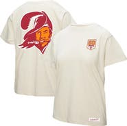 Mitchell & Ness Women's Mitchell & Ness Cream Tampa Bay Buccaneers 50th Season Pirate Oversized Boyfriend T-Shirt