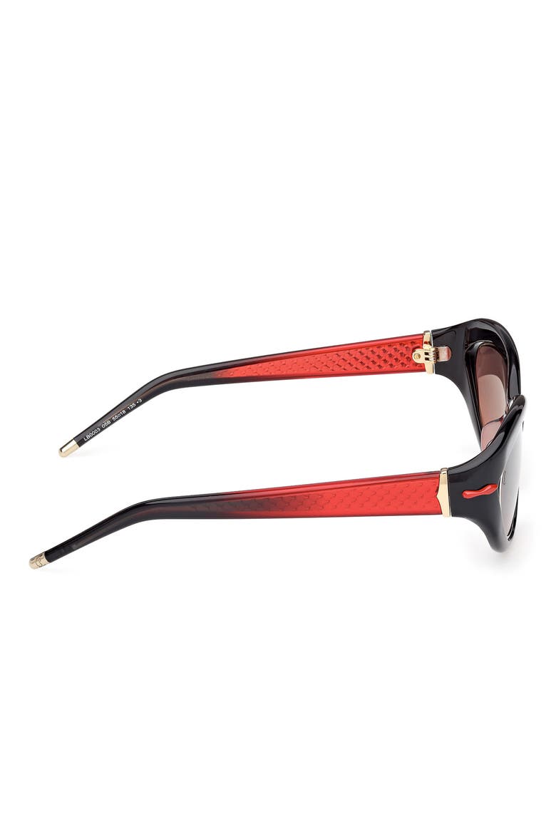 So Kate 55mm Gradient Cat Eye Sunglasses, Alternate, color, BLACK / RED / ZEISS RED
