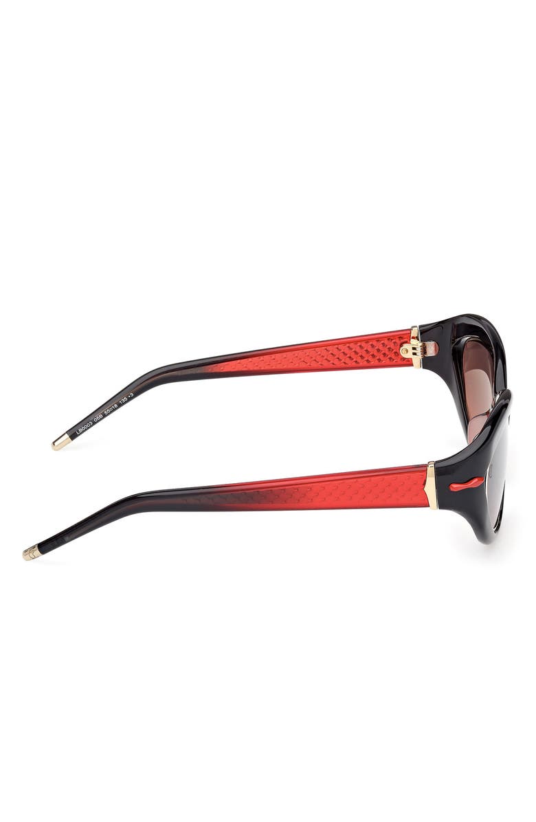 Christian Louboutin So Kate 55mm Gradient Cat Eye Sunglasses, Alternate, color, Black / Red / Zeiss Red