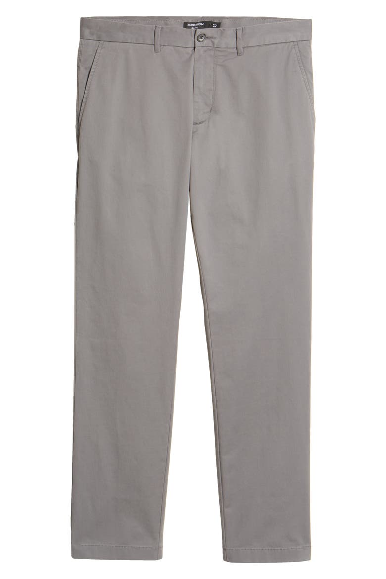 Sueded Slim Fit Stretch Chinos, Alternate, color, GREY DARK CHARCOAL HEATHER