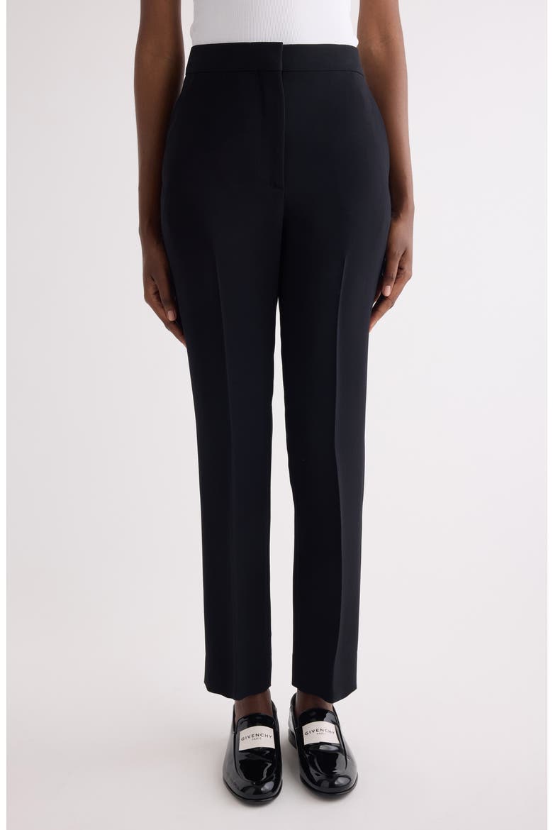 Slim Wool Ankle Pants, Main, color, BLACK