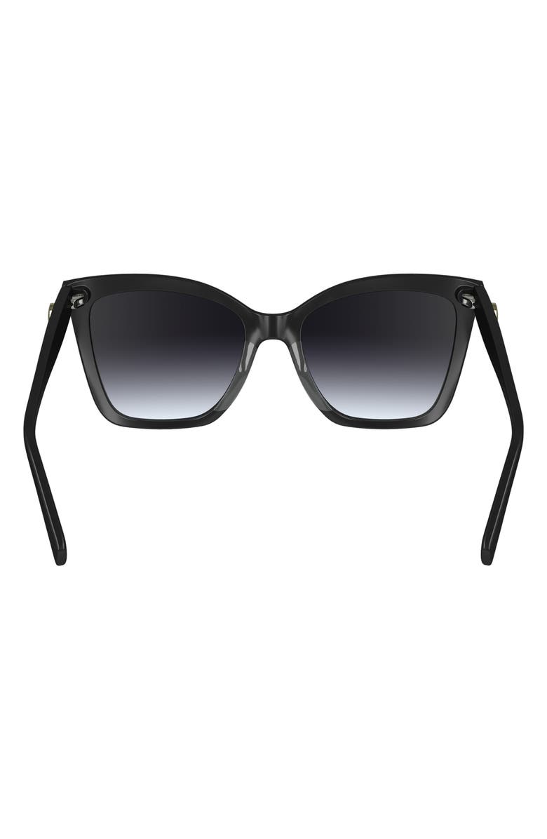 Longchamp Le Pliage 54mm Gradient Cat Eye Sunglasses, Alternate, color, Black