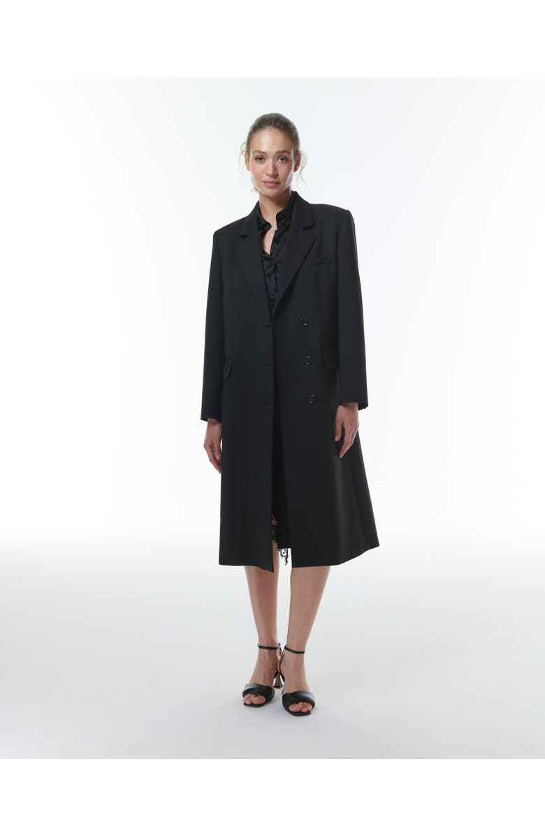 THEO The Label Aphrodite Zip Sleeve Duster Coat, Alternate, color, Black