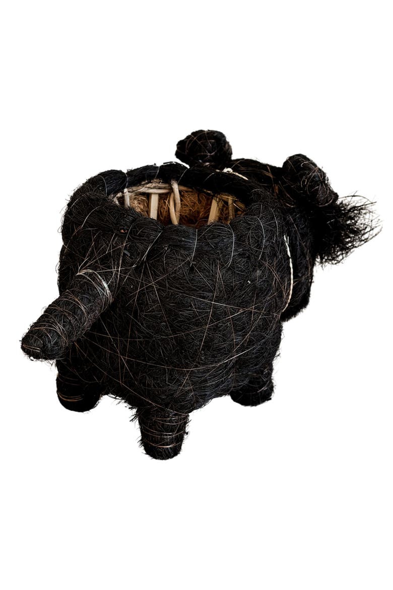 Schnauzer Handwoven Planter, Alternate, color, BLACK