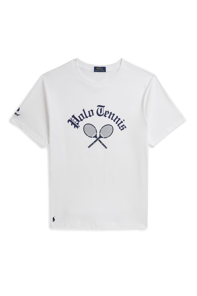 Kids' US Open Polo Tennis Cotton Graphic T-Shirt, Main, color, WHITE