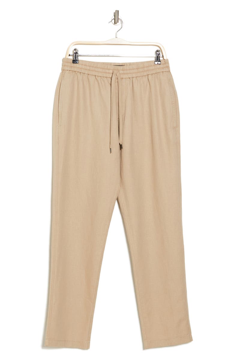 knee length dresses for ladies European Linen Pants - Wide Leg, High Waisted, Perfect for Vacation - Stone Green