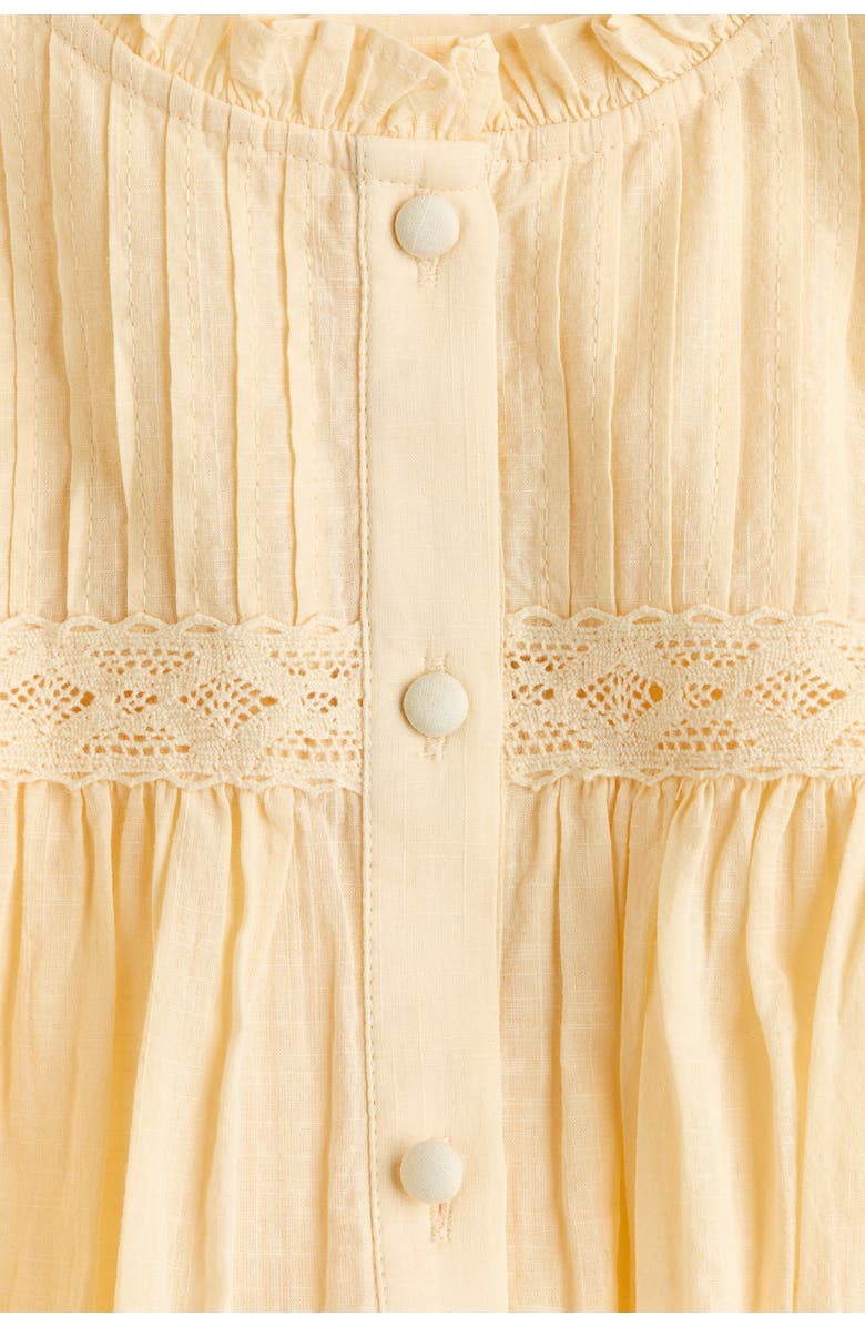 H&M Pintucked Cotton Blouse, Alternate, color, Light Yellow