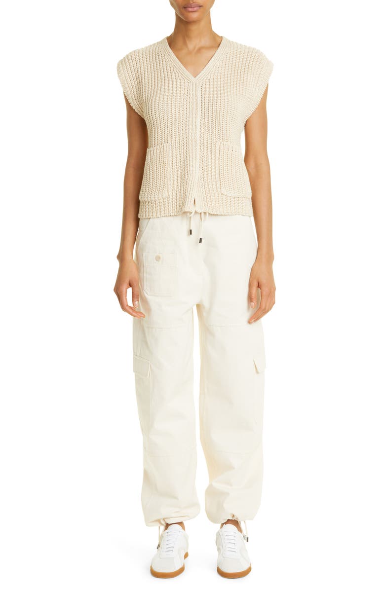 TOTEME High Waist Organic Cotton Cargo Trousers, Alternate, color, 