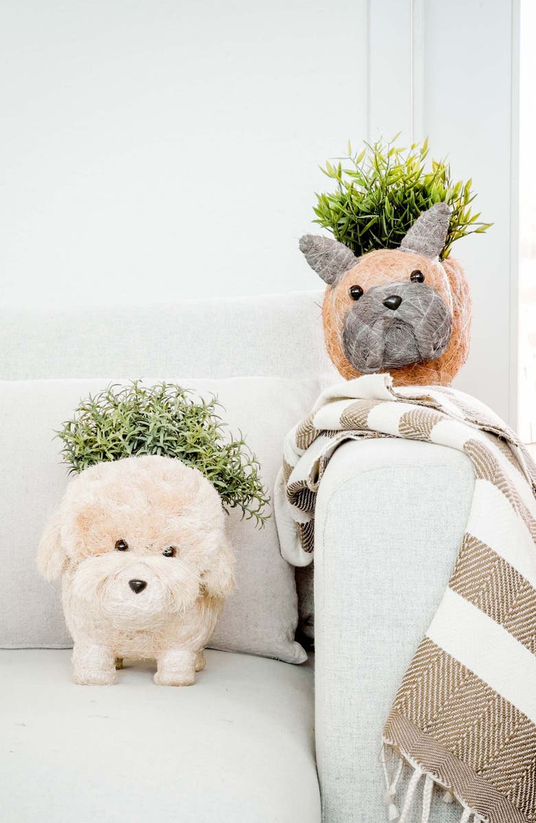 LIKHA French Bulldog Handwoven Planter, Alternate, color,