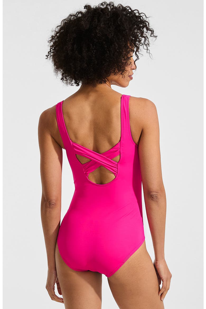 D-Cup Slender Carmela Tummy Control Chlorine Resistant Scoop Neck One Piece Swimsuit, Alternate, color, Riviera Rose Ombre